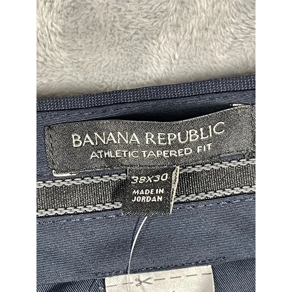 Banana Republic Marzotto Performance Wool Tapered Fit Dress Pants 38x30 Navy NEW - Picture 7 of 13